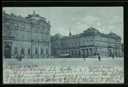 Mondschein-AK Würzburg, Königliche Residenz  - Wuerzburg