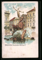 Lithographie Bremen, Der Teichmann Brunnen  - Bremen