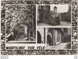 46) MARCILHAC SUR CELE  (LOT) TYMPAN XII° S. CLOCHER ET REMPARTS - SALLE CAPITULAIRE  - (OBLITERATION DE 1969 - 2 SCANS) - Autres & Non Classés