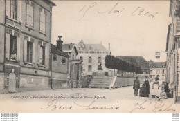 X4-89) SERGINES - PERSPECTIVE DE LA PLACE STATUE DE BLAISE RIGAULT - ( ANIMEE - HABITANTS -2 SCANS ) - Sergines