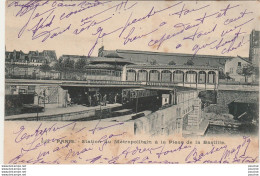 X5-75) PARIS - STATION DU METROPOLITAIN A LA PLACE DE LA BASTILLE - ( OBLITERATION DE 1903 - 2 SCANS ) - Métro Parisien, Gares