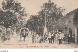 66) LE PERTHUS (PYRENEES ORIENTALES) LA DOUANE ESPAGNOLE - (TRES ANIMEE - ATTELAGE CHEVAL - 2 SCANS) - Other & Unclassified