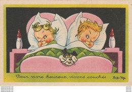 X11- ILLUSTRATEUR ROB VEL - POUR VIVRE HEUREUX VIVONS COUCHES   - ( HUMOUR ENFANTS - 2 SCANS ) - Other & Unclassified