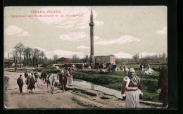 AK Shkodra, Truppenlager Und Pferdeparkplatz Im Alb. Kampfgebiet  - Albania