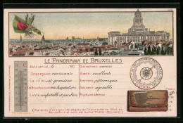 Lithographie Brüssel / Bruxelles, Panorama  - Mehransichten, Panoramakarten
