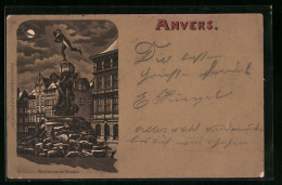 Lithographie Anvers, Fontaine De Brabo  - Sonstige & Ohne Zuordnung