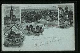 Mondschein-Lithographie Anvers, La Cathedrale, Le Bas Escaut, Le Palais De Justice  - Other & Unclassified