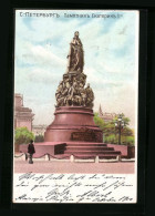 Lithographie St. Petersburg, Blick Zum Denkmal  - Russie