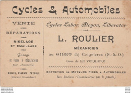 AU GIBET DE COIGNIERES - GARE DE LA VERRIERE - L. ROULIER - MECANICIEN - GARAGE - AUTOMOBILES - CYCLES LABOR - Visitenkarten
