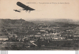 X24-01) AMBERIEU (AIN)  VUE GENERALE DE LA PLAINE DE  SAINT DENIS - (AVIATION - AVION - AEROPLANE  - COULEURS - 2 SCANS) - Non Classés