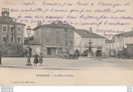 X25-32) MIRANDE (GERS)  LA PLACE D'ASTARAC - ( ANIMEE - OBLITERATION DE 1903 - 2 SCANS ) - Mirande