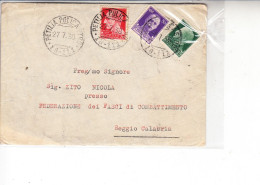 ITALIA 1938 - Lettera Da Petilia Polica A Reggio Calabria - Marcofilie