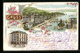 Lithographie Zürich, Limmatpartie, Julius Brann Modewaren  - Other & Unclassified