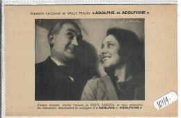 GILBERTE LEGRAND ET WILLY MAURY- ADOLPHE ET ADOLPHINE- VEDETTES DU POSTE PARISIEN - Artistes