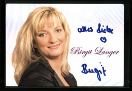 AK Musikerin Birgit Langer Lächelt, Autograph  - Musik Und Musikanten