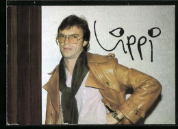 AK Entertainer Wolfgang Lippert Mit Halstuch Und Lederjacke, Autograph  - Musik Und Musikanten