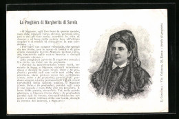 Cartolina La Preghiera Di Margherita Di Savoia  - Familles Royales