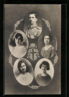 Cartolina König Victor Emanuel Und Familie, Einzelportraits, Wappen  - Royal Families