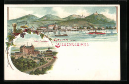 Lithographie Siebengebirge, Gesamtansicht Und Hotel Petersberg  - Petersberg