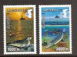 Azerbaijan 2001●Europa Water●Sturgeon & Seal●●Wasser●Mi494-95 MNH - Azerbaïjan