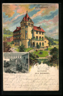 Lithographie Bad Kissingen, Restaurant Villa Rosenhügel Mit Anlagen Und Hof  - Bad Kissingen