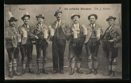 AK Trachtenkapelle Die Urfidelen Münchner Mit Bierkrügen  - Music And Musicians