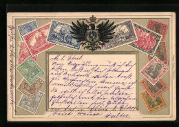 Präge-Lithographie Deutsches Reich, Briefmarken Und Wappen  - Stamps (pictures)