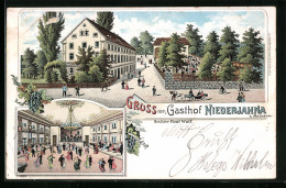 Lithographie Niederjahna B. Meissen, Gasthof Von Paul Wolf  - Meissen