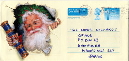 L79726 - Grossbritannien - 1998 - Machin GAerogramm "Weihnachten" STEVENAGE - ... -> Japan - Lettres & Documents