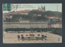 CPA - 69 - Lyon - Place Bellecour - Colorisée - Circulée En 1910 - Autres & Non Classés