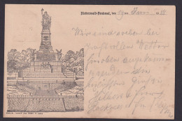 Vorläufer Ansichtskarte Niederwald Denkmal Rüdesheim Rhein Sehr Frühe Karte 1888 - Other & Unclassified