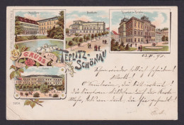 Teplitz Schönau Teplice Sudeten Ostgebiete Tolle Litho Ansichtskarte Theater U.a - Sudeten