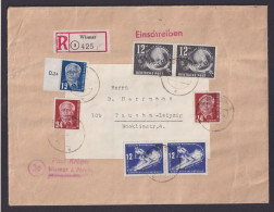 DDR R Brief Illustre MIF Wismar Mecklenburg Vorpommern Rand Block Taucha Leipzig - Covers & Documents