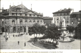 72272262 Milano Piazza Alla Scala Monumento A Leonardo Da Vinci Milano - Sonstige & Ohne Zuordnung