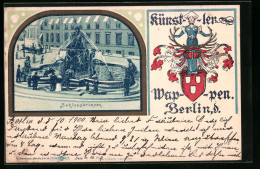 Künstler-AK Berlin, Schlossbrunnen, Künstler-Wappen  - Mitte