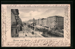 AK Berlin, Hoch-Bahnhof Potsdamer Strasse Mit Strassenbahn  - Dierentuin