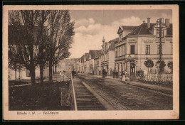 AK Bünde I. W., Strasse Bolldamm Mit Reinigung Von H. Böker  - Buende