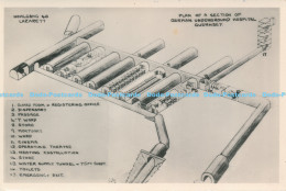 R175308 Plan Of A Section Of German Underground Hospital. Guernsey. RP - World