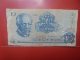 NORVEGE 10 KRONER 1974 Circuler (B.33) - Norvège