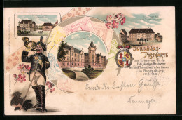 Lithographie Regensburg, Zur Erinnerung An Die 150 Jährige Residenz Des Fürstl. Thurn U. Taxis`schen Hauses 1748-1898  - Regensburg
