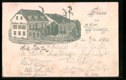 Lithographie Weissig, Gasthof Zu Weissig  - Autres & Non Classés