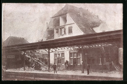 AK Plochingen, Zerstörter Bahnhof Nach Dem Unwetter Am 1. Juni 1913  - Autres & Non Classés