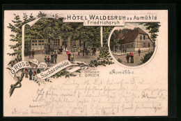 Lithographie Aumühle, Hôtel Waldesruh, Inhaber: E. Groth  - Sonstige & Ohne Zuordnung