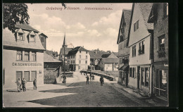 AK Grünberg I. Hessen, Höfentränksbrücke Mit Geschäft V. Ch. Schweissguth  - Gruenberg