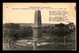 22 - PLOUGRESCANT - MONUMENT DE L'ENSEIGNE DE VAISSEAU PAUL HENRY TUE EN CHINE LE 30 JUILLET 1900 - TEXTE DE BOTREL - Plougrescant