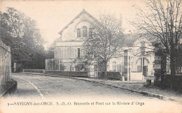 91-SAVIGNY-SUR-ORGE-Brasserie Et Pont Sur La Riviere D' Orge-N 6003-B/0257 - Savigny Sur Orge