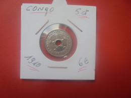 CONGO BELGE 5 Centimes 1910 (A.5) - 1910-1934: Albert I.