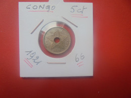 CONGO BELGE 5 Centimes 1921 (A.5) - 1910-1934: Albert I.