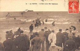 62-LE PORTEL-Le Bain Avec Mer Houleuse-N 6004-G/0231 - Le Portel