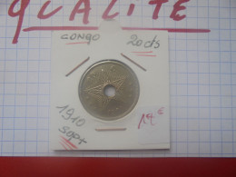 +++QUALITE+++CONGO BELGE 20 Centimes 1910 (A.5) - 1910-1934: Albert I